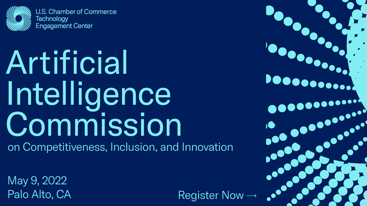 🗓️May 9, 10am PT/1pm ET: The <a href="/USChamber/">U.S. Chamber</a> AI Commission will be in the Bay Area for our next public field hearing. Tune in to watch experts testify on the benefits of AI, America’s global competitiveness, the future of work &amp; concerns regarding bias. 

RSVP: events.uschamber.com/PaloAltoAIComm…