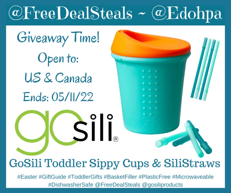 FreeDealSteals's tweet photo. GoSili Toddler Sippy Cup & SiliStraws #Giveaway!
Open to US & Canada
Ends: 5/11/22
#Easter #Spring #GiftGuide #ToddlerGifts
Kick Single-Use Plastics to the Curb!
#gosili #silistraw #wastelessgosili
@FreeDealSteals @Edohpa @gosiliproducts
https://t.co/t3L4ajHv6F https://t.co/oy7OBJlGej