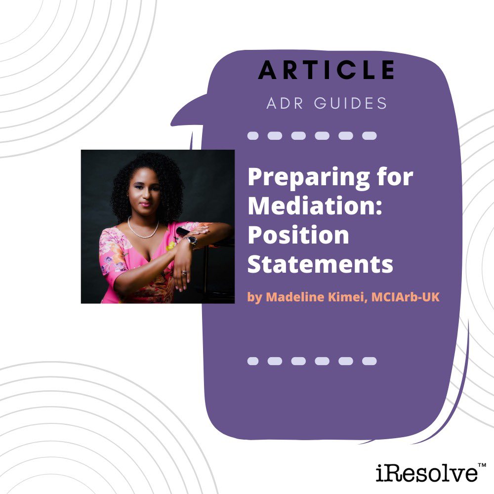 ADR Guides

Preparing for Mediation: Position Statements (May 2, 2022). 

Available at SSRN: lnkd.in/dwwhprgw