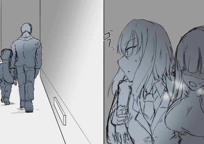 というわけで新キャラちゃんことコードネーム「鈴木(仮)」さん、先川の海外放浪時代からの古馴染みのエージェントさん。これは危機を知って即座に助けに来て(有能)の脱出中、あまりにもヤバい敵を見かけて戦慄する図 