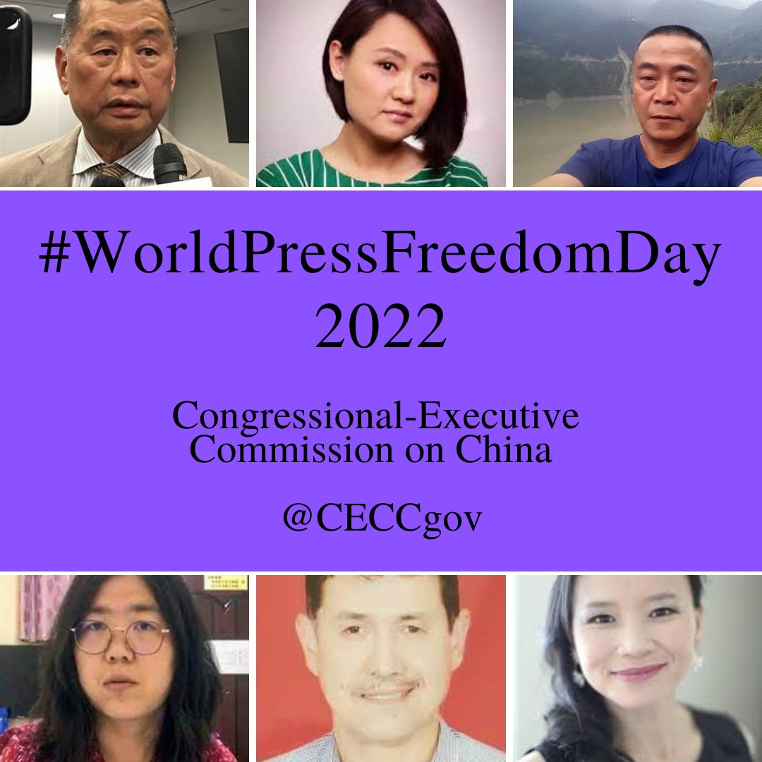 CECCgov's tweet photo. More journalists, citizen journalists, and media professionals are unjustly detained in China than anywhere else in the world. They should all be unconditionally released, including #ChengLei, #ZhangZhan, #JimmyLai, #HuangQi, #ErkinTursun, and #HazeFan. #WorldPressFreedomDay https://t.co/uToc31k64e