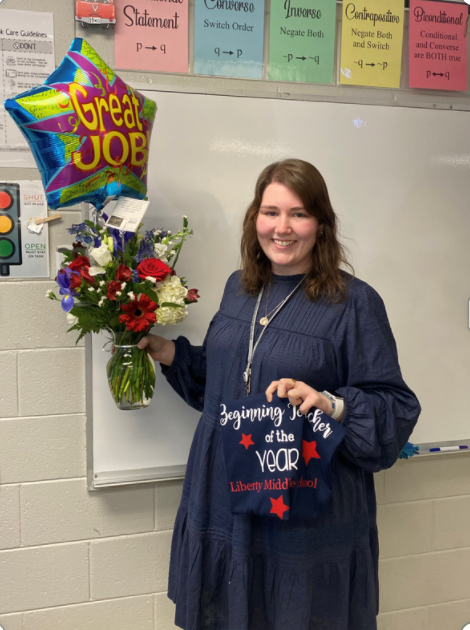 Laurah Duff named Beginning Teacher of the Year at Liberty Middle School.