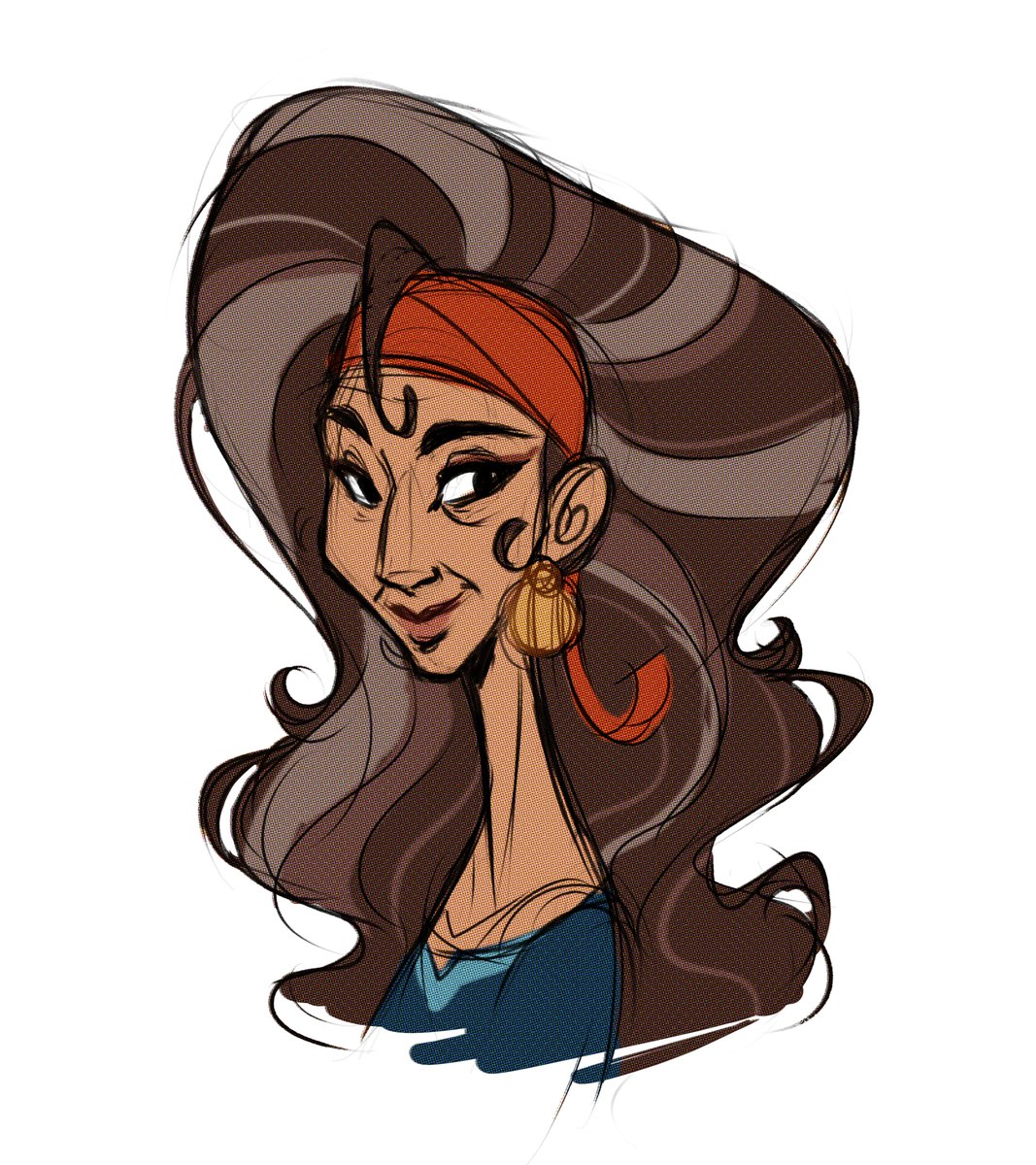 Sometimes I have to go to my comfort zone and draw 3/4 portraits of my ocs so I can go out of my art block 😅 
Samir wearing his new colors on his kaftan, and this Yluna's human form, which was very hard to design!