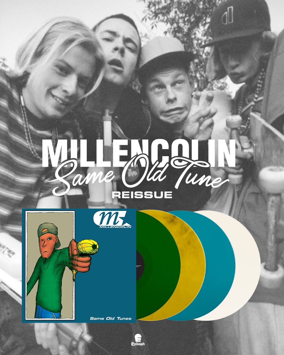 We’re not done yet with dusting off our old records. We’re releasing our album “Same Old Tunes” 🍌 on some nifty looking colors! Available on June 10. Pre-orders are up now! (Millen-Shop exclusive banana peel color limited to 180): millencolin.ffm.to/sameoldtunes