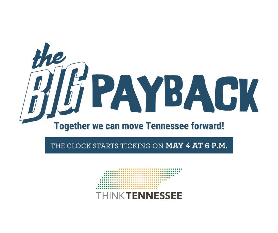 ThinkTN's tweet photo. We are one day away from the #BigPayback, a 24-hour day of giving hosted by @CommunityFoundationMidTN. You can support our campaign with a donation or by sharing our posts with your network! https://t.co/J7C8BobAjC https://t.co/pXhm7ApCSr
