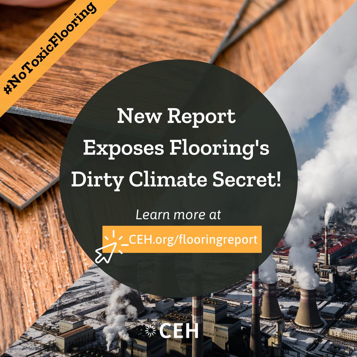 Did you know that flooring has a dirty climate secret?🤫 Luxury vinyl tile is simply PVC flooring, rebranded. And PVC is the #poisonplastic.☠️ 📔Our groundbreaking new report exposes the true health and climate cost of vinyl flooring. ceh.org/flooringreport #NoToxicFlooring