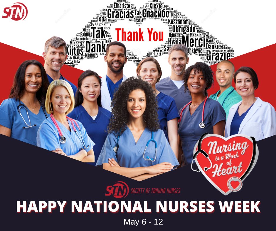 It is officially Ntl Nurses Week! STN would like to take this opportunity to celebrate and give a heartfelt thank you, to all our heroic members and to nurses across the world. Your selfless sacrifices to help keep us healthy are appreciated. #nationalnursesweek #stn #traumanurse