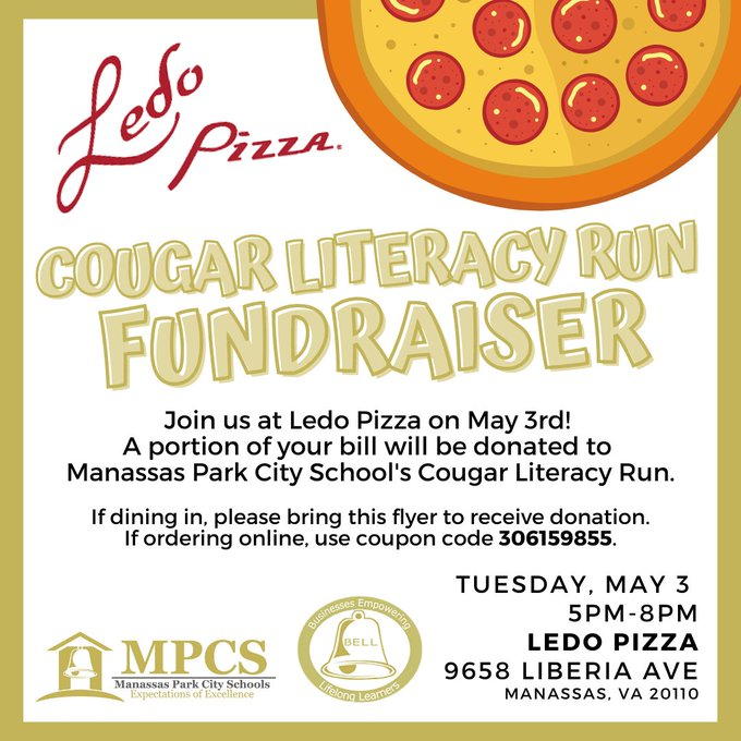 MrsBissler's tweet photo. Did you know that you can pre-order your #LedosPizza for tonight's #MPCSRun fundraiser? Just make sure to use code 306159855 to make sure your donation is applied! I just ordered mine for pick up at 6:15 :) @__MsStark https://t.co/h2N8AxtBYx