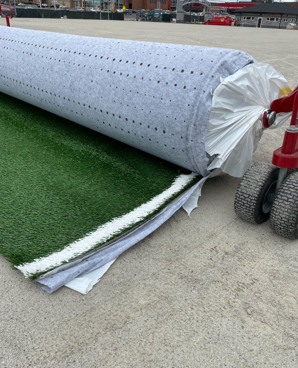 foreverlawninc's tweet photo. Going, going, green! ForeverLawn has officially touched down at @HOFVillage and we can’t wait to watch this project progress!
#legacysolution | #grasswithoutlimits | #HOFV https://t.co/WqbbLNLPXq