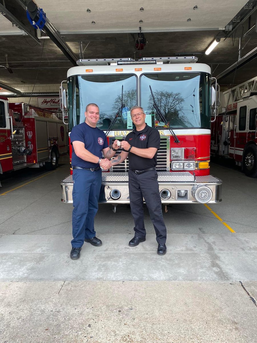 cityofhazelpark's tweet photo. Congratulations  to Firefighter Benjamin Moe for completing his first year with the City of Hazel Park and passing probation. The Hazel Park Fire Department and the City of Hazel Park is happy to have you! 👨‍🚒🚒🚨 https://t.co/TgGanWHMcA