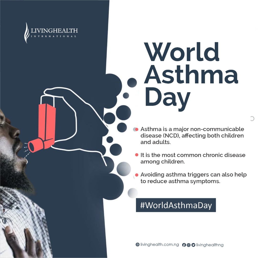 LivinghealthNG's tweet photo. #Asthma occurs when the air passages in the lungs become narrow due to inflammation and tightening of the muscles around the small airways. This in turn, causes asthma symptoms such as cough, wheeze, shortness of breath and chest tightness.

#WorldAsthmaDay
#asthmaawareness https://t.co/L5n1F43wLt