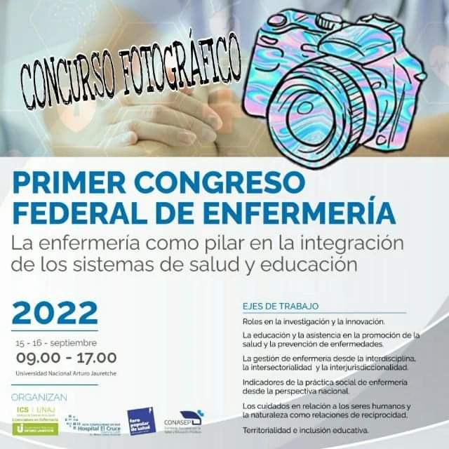 FederalCongreso's tweet photo. Sabias que el Congreso también tendra concurso de fotografia? 
Vayan prendiedo esas cámaras para sus mejores fotos! 😃💪

@IcsUnaj
@UNAJ_oficial
#congresofederalenfermeria
#conasep #hospitalelcruce #hospitaldealtacomplejidad #universidadnacionalarturojauretche https://t.co/LB596XcsVE