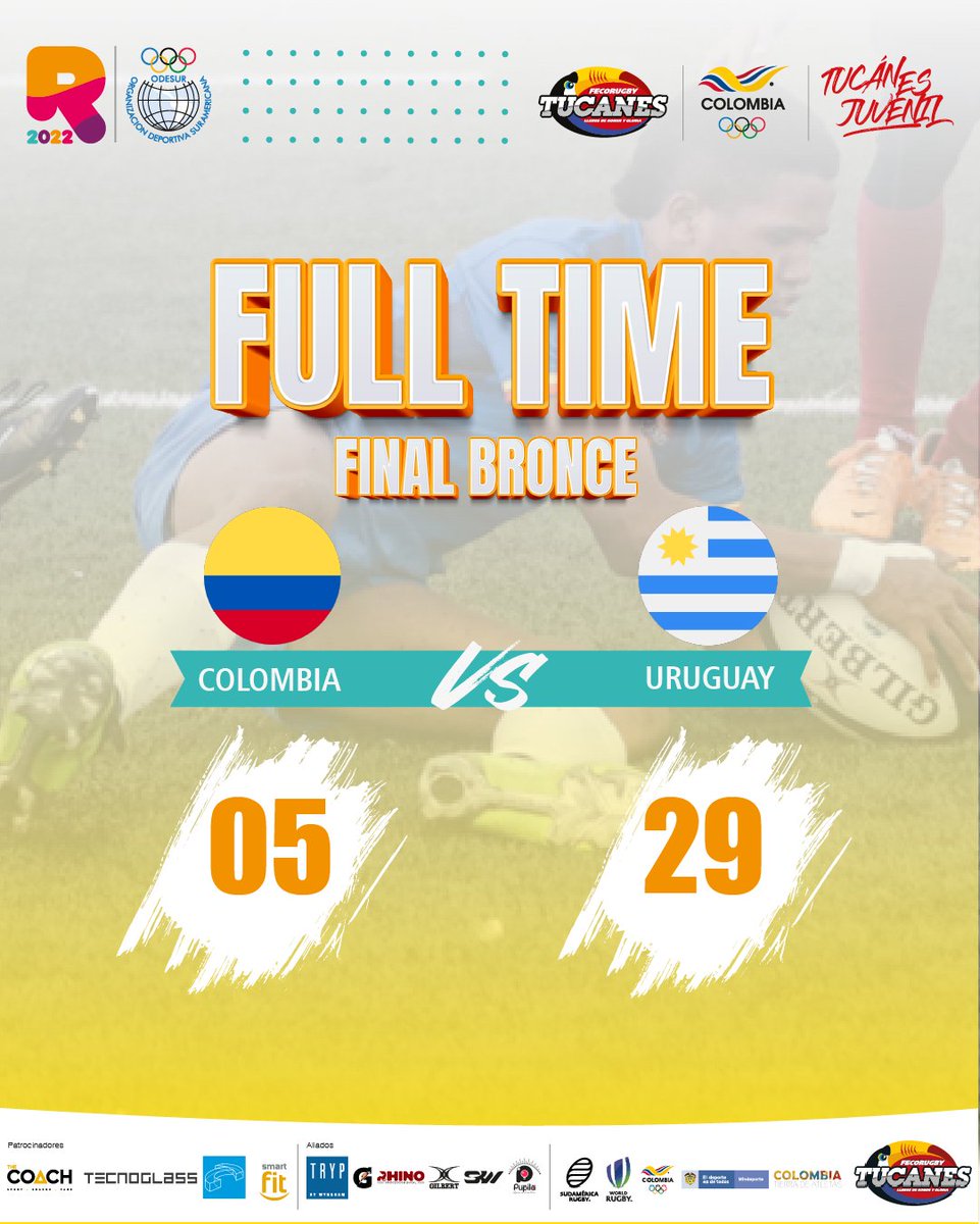 BOLETÍN - TUCANES FEMENINO JUVENIL BRONCE EN LOS JUEGOS SURAMERICANOS DE LA JUVENTUD ROSARIO 2022

Nota completa aquí 📲
colombia.rugby/2022/05/02/tuc…

#ElRugbyNosUne #RugbyColombiano #TucánEsJuvenil #Rosario2022 #SomosParte