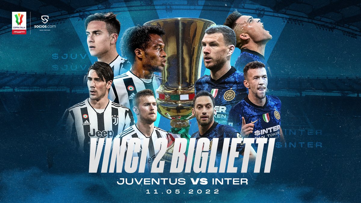 🎟 GIVEAWAY 🎟

Vinci 2 biglietti per la finale di #CoppaItaliaFrecciarossa:

✅ Segui <a href="/SociosItalia/">Socios.com Italia</a>
✅ Retweet

Estrarremo a sorte 2 vincitori il 05/05.

#Road2Rome | <a href="/SerieA/">Lega Serie A</a> | @Juventusfc | <a href="/Inter/">Inter ⭐⭐</a>