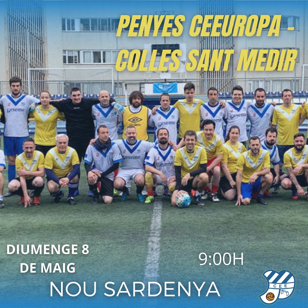 ElsBenPlantats's tweet photo. Sabieu que… 
Aquest proper diumenge tenim una cita a primera hora a l’estadi?

Torna el partit de Colles de @santmedir vs Penyes del @ceeuropa 
Aquest 8 de Maig, de 9h a 10h farem pinya al Nou Sardenya.

𝐔𝐬 𝐡𝐢 𝐞𝐬𝐩𝐞𝐫𝐞𝐦!😊

#SantMedir #ViladeGràcia #Futbol #NouSardenya https://t.co/OVAmpSgjdQ
