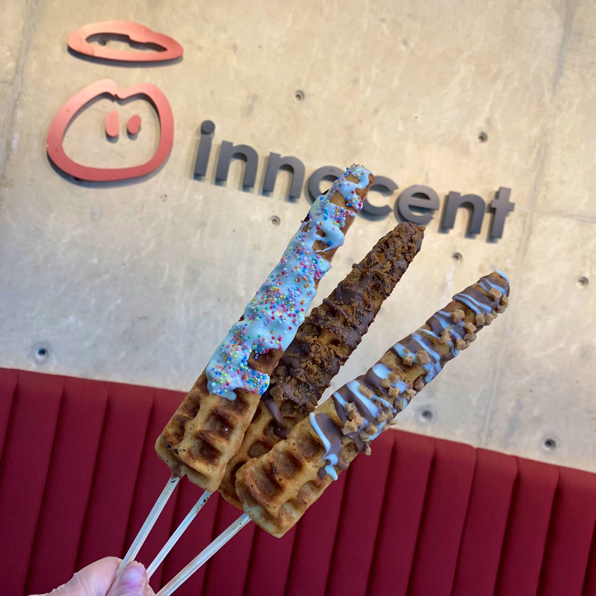 Welcoming back employees with waffles <a href="/innocent/">innocent drinks</a> fruit towers ❤️

#waffles #EVENT #dessertstation
