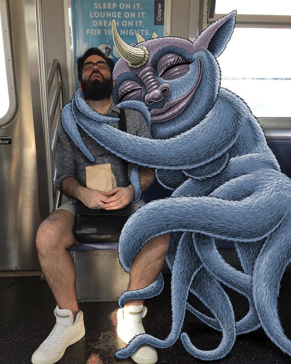 creapills's tweet photo. L’illustrateur Ben Rubin donne vie à d’adorables monstres dans le métro new-yorkais. Des mises en scène créatives qui donnent le sourire 😄

En voir plus : https://t.co/iIUwWNp4VV https://t.co/7oeVTzE8Uj