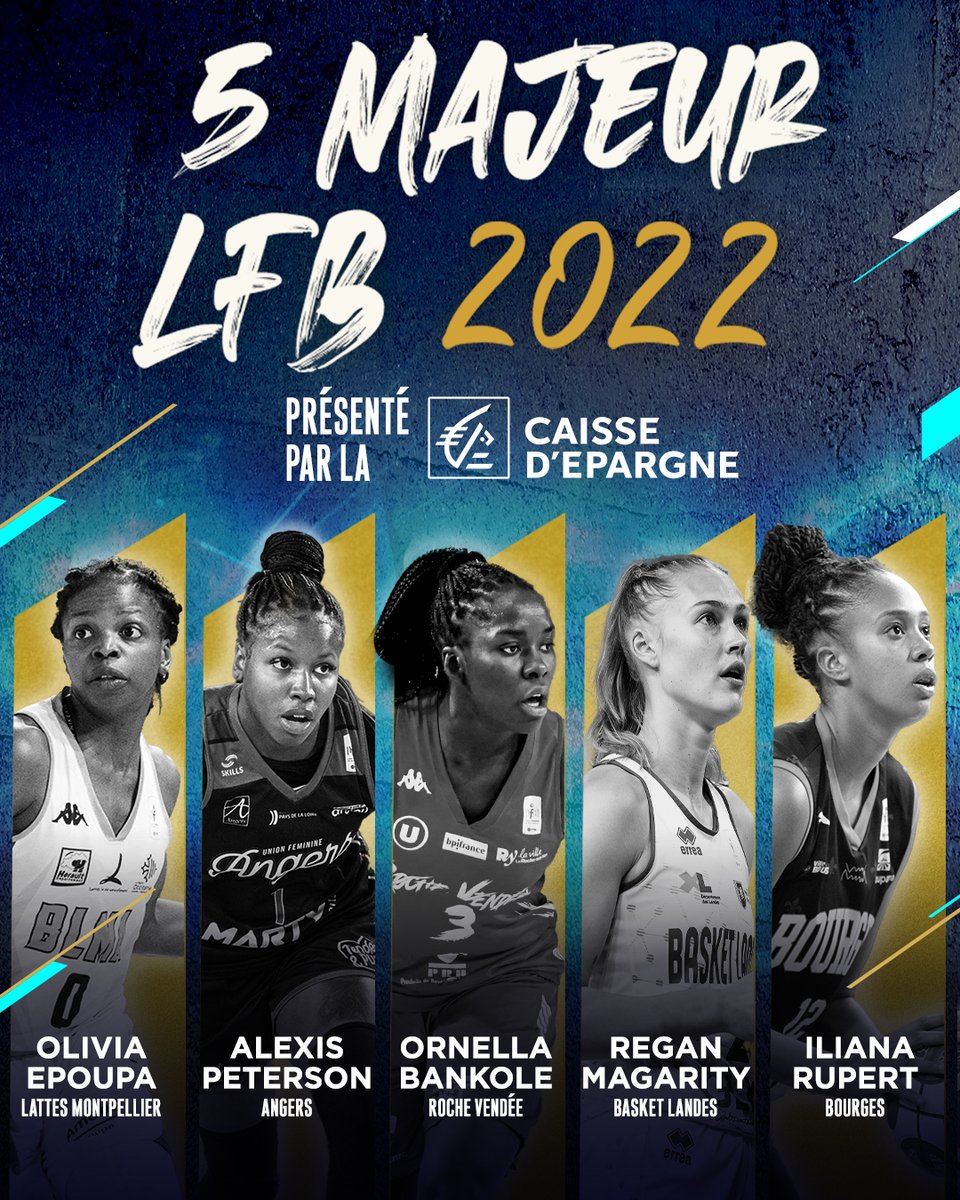 🏆 Trois Bleues dans le 5⃣ majeur de la <a href="/basketlfb/">LFB</a> ! 👌
Congrats <a href="/OliviaEpoupa/">𝙊𝙡𝙞𝙫𝙞𝙖 𝙀𝙥𝙤𝙪𝙥𝙖</a>, <a href="/OrnellaBankole3/">Bankole Ornella</a> &amp; <a href="/Iliana_rups/">Iliana Dossou-Yovo Rupert</a> 🥳🇫🇷

#EDFBasket #TrophéesLFB #5MajeurLFB