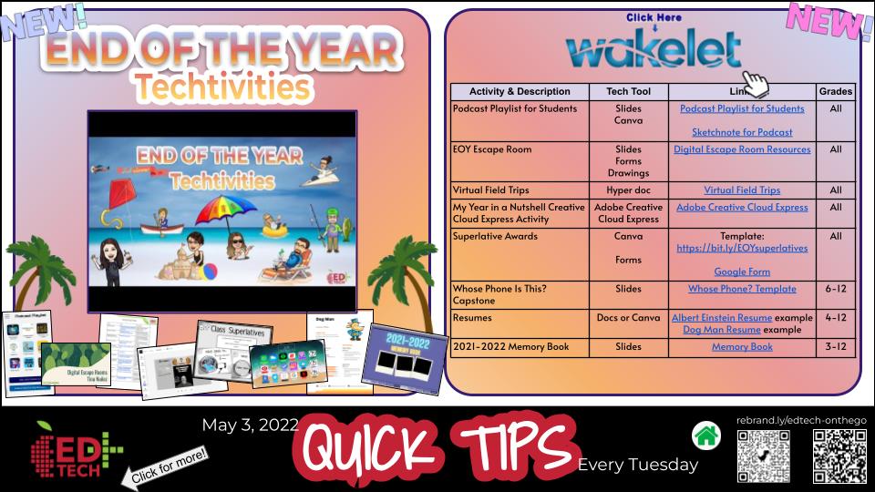 😎The summer countdown is on! But first...
⛱️Check out these FREE🌟 EOY techtivities.
📽️youtu.be/tRPFbA68cNI
⌨️rebrand.ly/APSQuickTips 

<a href="/EdTechAPS/">APSEdTech</a> <a href="/ABQschools/">Albuquerque Public Schools</a> <a href="/canva/">Canva</a> @chris_zone4 <a href="/GoogleForEdu/">Google for Education</a> <a href="/creativecloud/">Adobe Creative Cloud</a> @APSLZ3 <a href="/APSLZone1/">Learning Zone 1</a> <a href="/SalazarAPSz2/">APSSalazar</a>