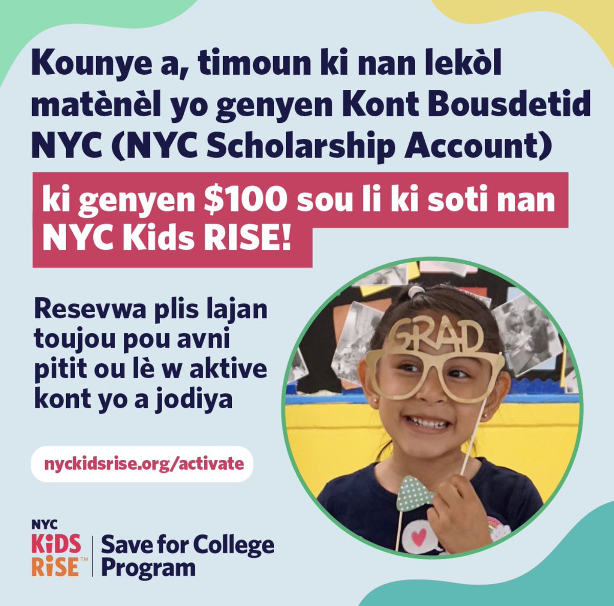 D23Rising's tweet photo. NYC is investing in our kids’ success through the @nyckidsrise #SaveForCollege Program! ​​Parents &amp; guardians of @nycschools kindergarteners can now activate their children’s new NYC Scholarship Accounts: https://t.co/yPxZUUuT6T @NYCKidsRISE @nycschools #d23rising https://t.co/D0msW4vVRS