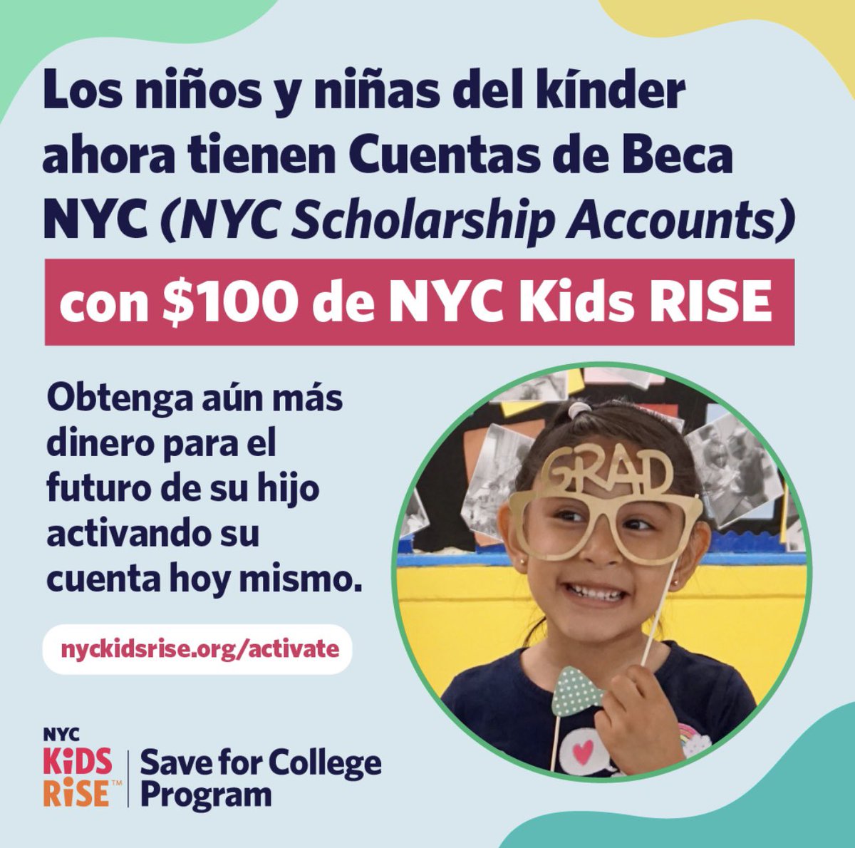 D23Rising's tweet photo. NYC is investing in our kids’ success through the @nyckidsrise #SaveForCollege Program! ​​Parents &amp; guardians of @nycschools kindergarteners can now activate their children’s new NYC Scholarship Accounts: https://t.co/yPxZUUuT6T @NYCKidsRISE @nycschools #d23rising https://t.co/D0msW4vVRS