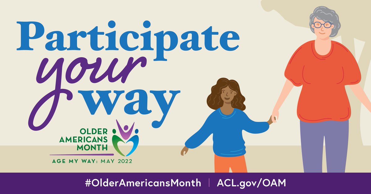 For #OlderAmericansMonth we reflect on the strength and #independence of our #OlderAdults.  They choose to #AgeMyWay and they #AgeIndependently with support from the #AgingNetwork. #Intergenerational