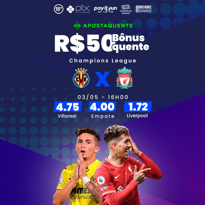 🔥 Semana quente de #ChampionsLeague por aqui, fml! Come&ccedil;ando por Villareal x Liverpool diz a&iacute;, qual vai<a href="/tag/championsleague"class="tags">#ChampionsLeague</a><a href="/tag/apostaquente"class="tags"><span>#apostaquente</span></a>