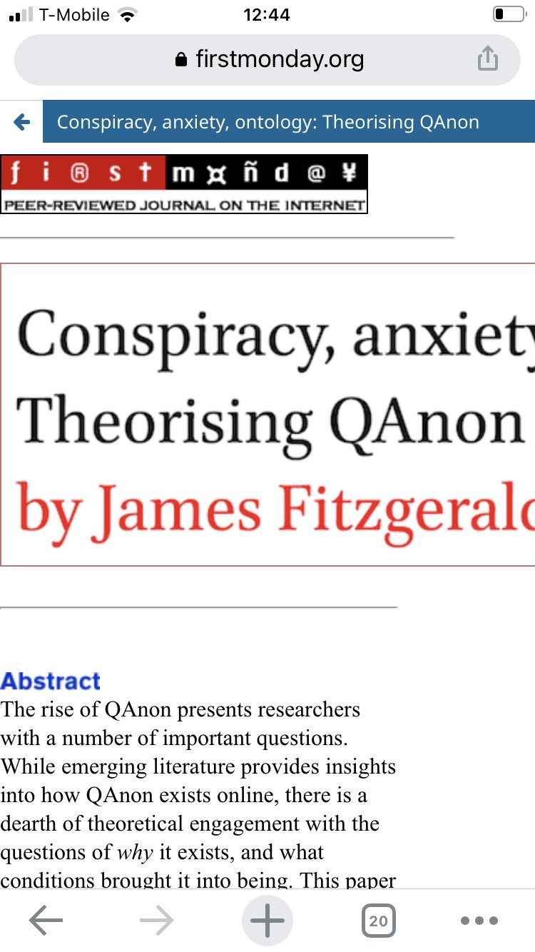 Conspiracy, anxiety, ontology: Theorising QAnon