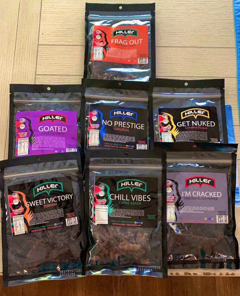 KillerJerkyCo's tweet image. Giving away 7 bags of our delicious beef jerky to 1 person who retweets &amp;amp; follows us. Winner will be picked 5/7. Good luck! 🍀