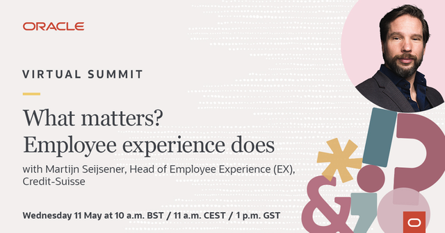 KochCaro's tweet photo. Each employee pain point has its solution. Join @MSeijsener, Head of Employee Experience (#EX) at @CreditSuisse, to discover new angles of looking at #HR challenges. Register now to join the conversation on 11 May. https://t.co/Ta5wj5xJST https://t.co/AAmpYfxcqX