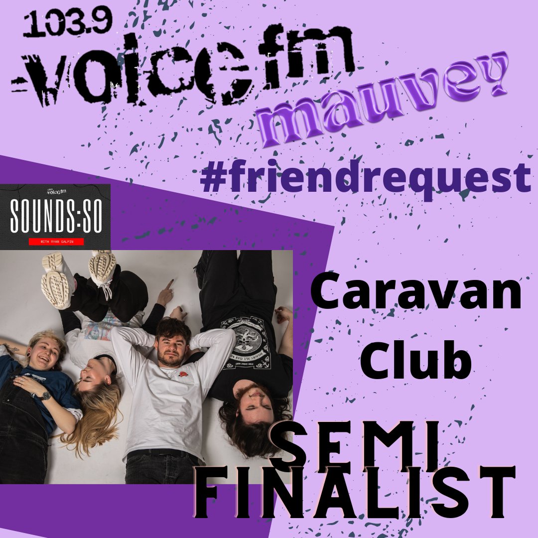 💜 Voice FM and <a href="/lovemauvey/">MAUVEY</a> #friendrequest
Meet your semi finalists!

CONGRATULATIONS to 

<a href="/EmotiveConcept/">Emotive Concept</a>
<a href="/caravanclubb/">caravan club</a>
<a href="/ZenJuddhism/">ZΞN JUDDHISM 🇳🇬🇵🇭🇵🇸</a>
South Coast Ghosts
<a href="/JPSKNIGHTS/">KNIGHTS</a>
Drestar 

Tune into Sounds:SO THIS Saturday from 12pm to find out who the finalists will be!! 

#goodluck