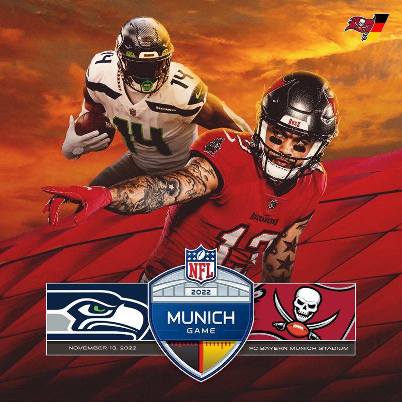 Buccaneers's tweet photo. It’s official, Krewe.

We will play the Seahawks for our Week 10 matchup in Munich, Germany. 🙌🇩🇪