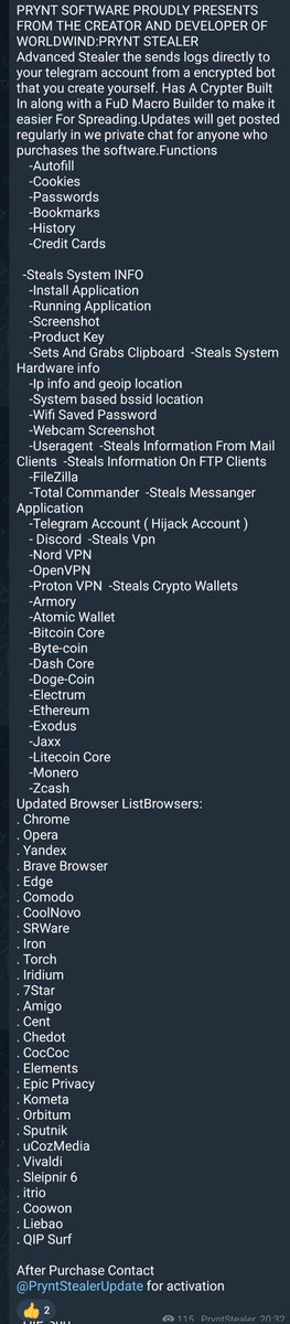 Gi7w0rm's tweet photo. #Prynt #Stealer back with an update after there recent source code leak.
Also advertising a #JPGExploit #Crypter https://t.co/GGA75vo4V2