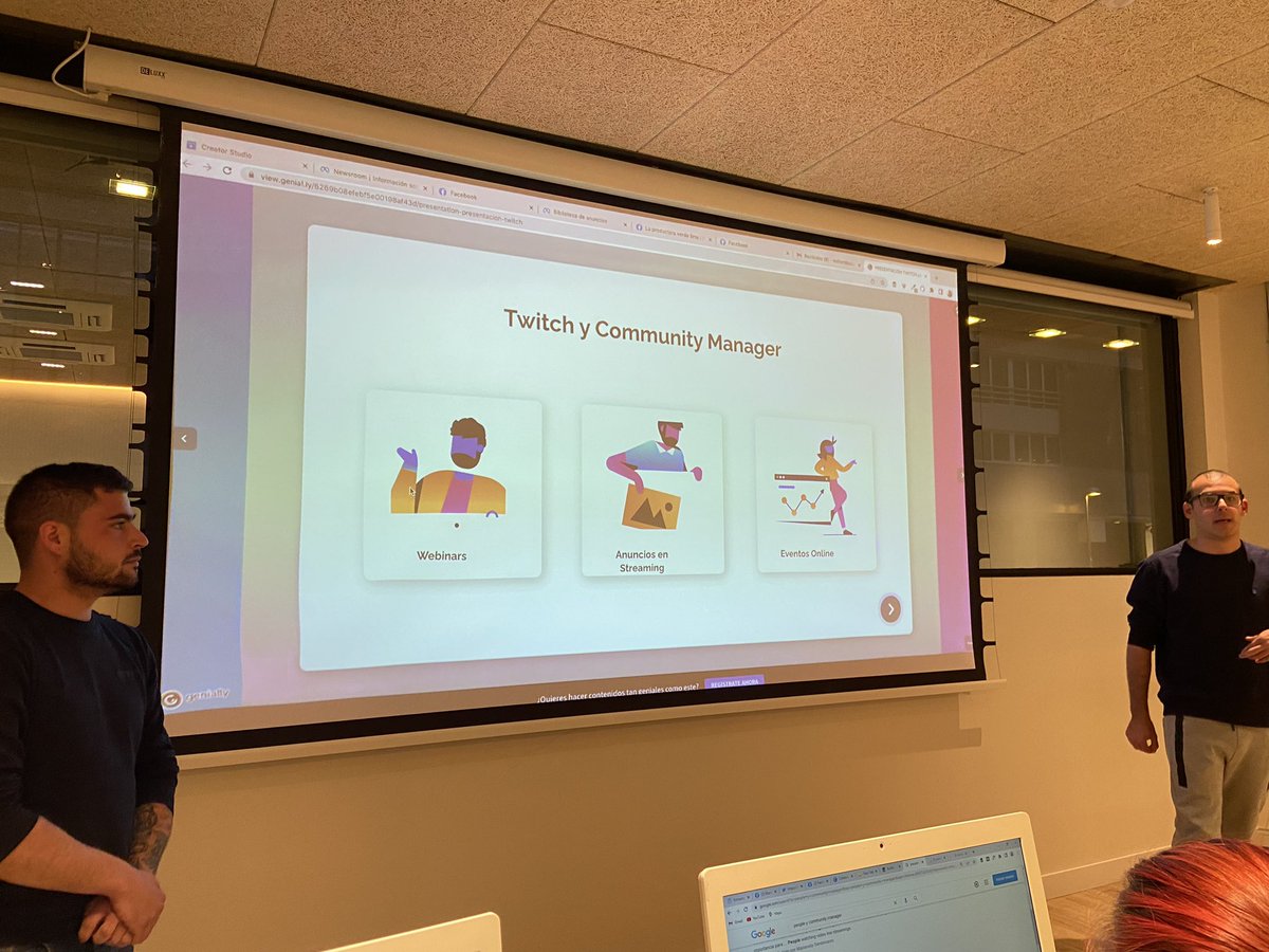 SoyRosaAmoros's tweet photo. Aprendiendo más sobre @TwitchES de la mano de nuestros compis @CerveraRR @LesterLV5
Gracias 👏🏻👏🏻 chicos por la exposición
#equipo233 #dejatepicar #corrientedigital https://t.co/S0IVohzxaP