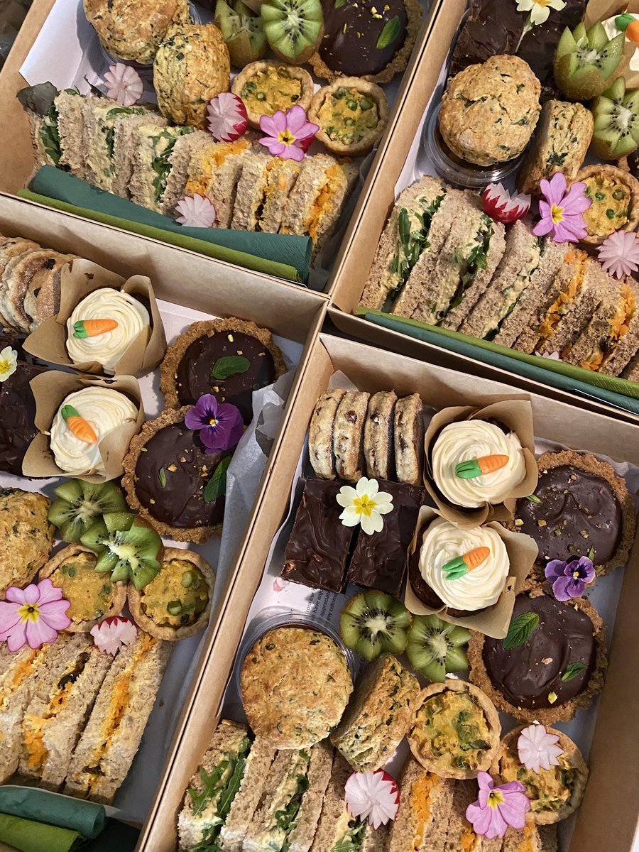 EarthlyCaterers's tweet photo. Due to a special order later this week,we are able to offer Afternoon Tea Boxes for Thursday or Friday.
ยฃ35 for two people.
Please message to order. ๐๐ฑ
#plantbasedfood #cardiff #catering #crueltyfree #SmallBusiness #cardiffvegans https://t.co/7KsnQEhqG4