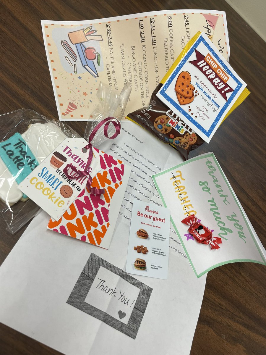 THANK YOU SO MUCH TO MS. COZZA, MRS. DESANTIS, MS. CALVANICO, MS. CARELLA, &amp; OUR WONDERFUL STUDENTS IN THE CHICK-FIL-A CLUB!  

I felt very appreciated with the amazing day you had planned for us teachers! ❤️🐾
<a href="/bectonhs_cfala/">Becton Chick-fil-A Leader Academy</a> <a href="/bectonhs/">Becton Regional High School</a>