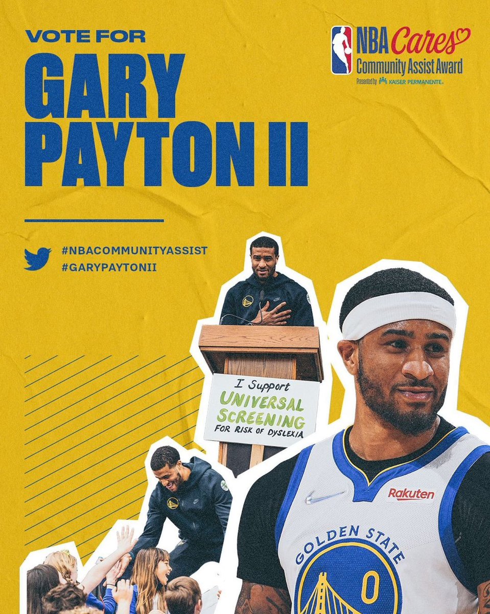 Please vote for my son! @GaryPaytonll Gary Payton II has been nominated for the 2021-2022 NBA Cares Community Assist Award! Tweet using #GaryPaytonII AND #NBACommunityAssist to vote, or you can vote by visiting 👉🏽 communityassist.nba.com @GaryPayton_20 #LetsGo 🏀💪🏽🙏🏾