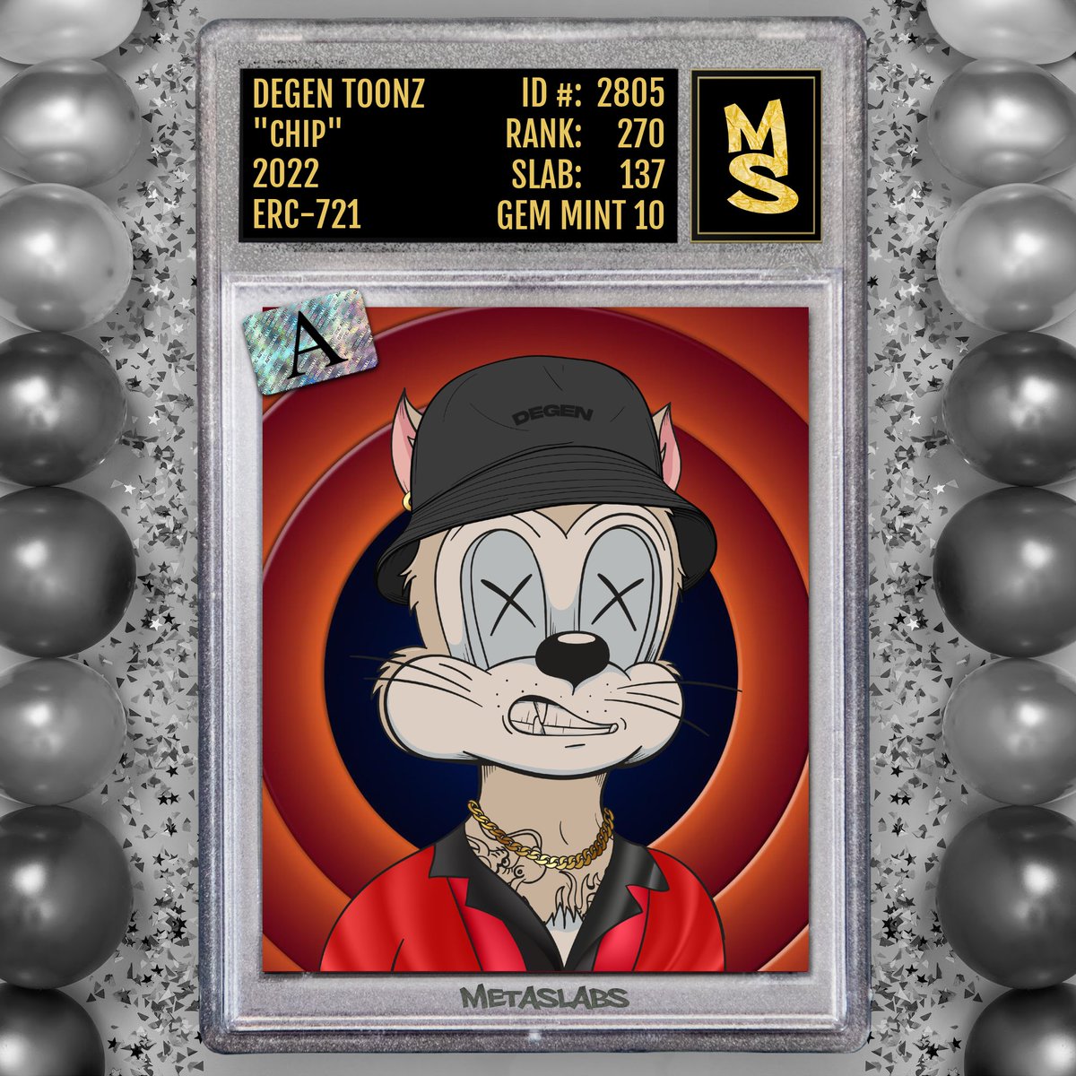 MetaSlabs's tweet photo. Had to make this @degentoonz slab a little extra special for @Defimystic since it's her birthday!
Everyone go wish the Queen a happy birthday and welcome Chip to the #slabsquad🥷🙏🎂🎈 https://t.co/m3nbHlqmlB