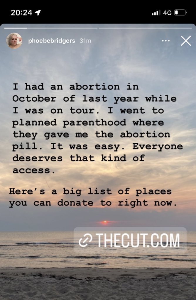 wednesdaysadums's tweet photo. i love phoebe bridgers so much. women speaking about their experiences with abortion so candidly does so much to destigmatize the whole issue. we won’t get anywhere until we start speaking about abortion as a standard medical procedure rather than some secret taboo offense https://t.co/kvX1cgxRSz