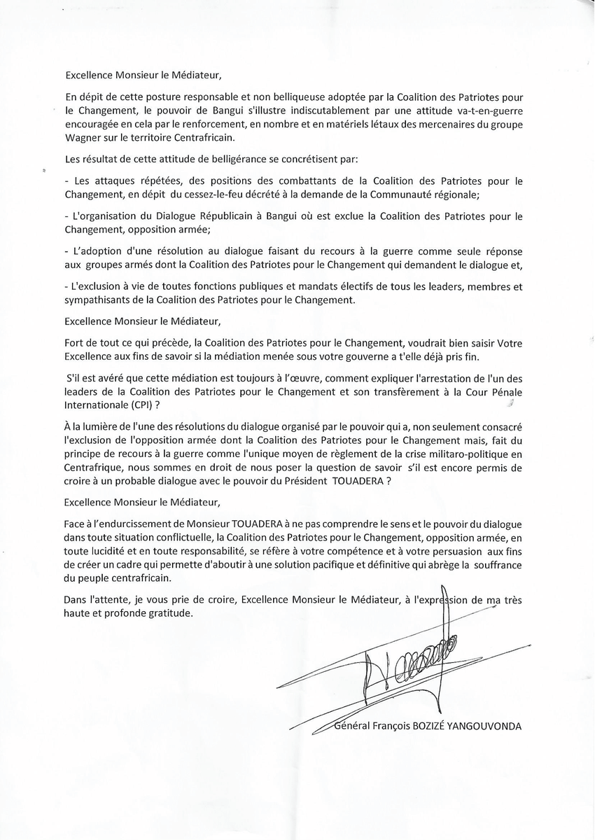 CiBaroud's tweet photo. Bozize demande à Joao Lourenco de créer un cadre pour abréger la souffrance du peuple Centrafricain, face à la position va-t-en-guerre de Touadera... https://t.co/IpPGEP44ol