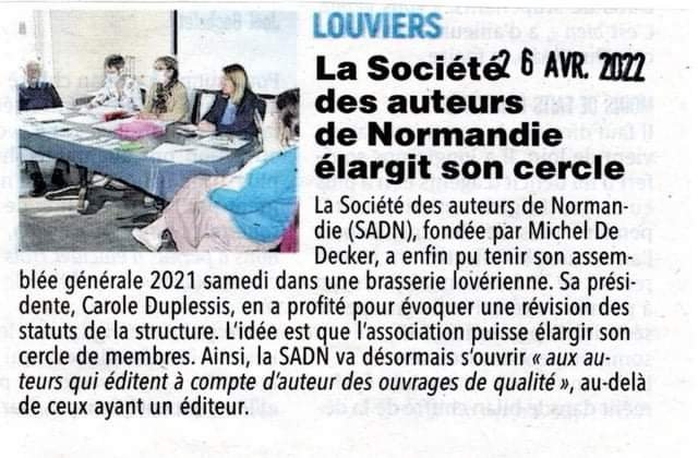 SADNormandie's tweet photo. La Sadn dans le @paris_normandie du 26 avril.
#sadn #auteurs #Normandie https://t.co/gXHSXJA4iM