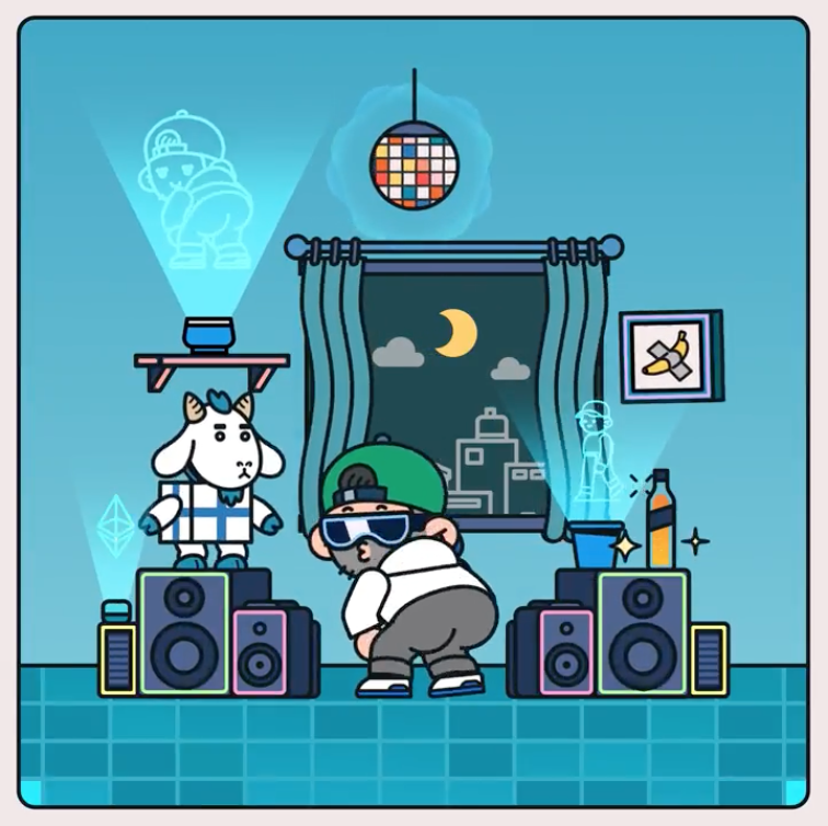 veefriends's tweet photo. For the NFT gift, we are very happy to present Work Hard Play Hard - 5 editions of 111 NFTs. As with all of @deekaymotion work, look closely at the details to find the differences between the editions, including some inside references for those following the Gift Goat Discord https://t.co/7Kfsxu6XSc