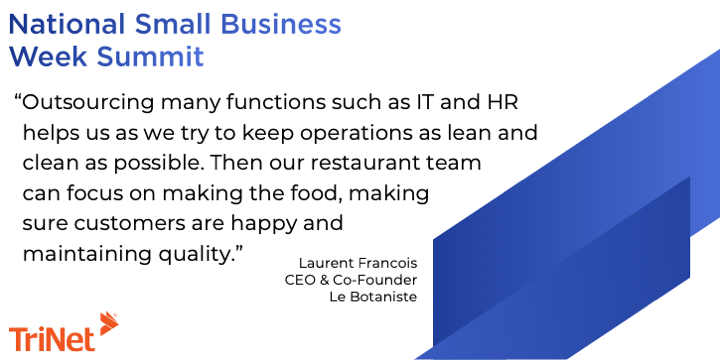 TriNet's tweet image. We were fortunate to welcome Laurent Francois to the #TriNetSmallBizSummit. If you missed the behind-the-scenes peek into his beautiful NYC eatery Le Botaniste, you can download his session—and all the content from this week—for free using this link: trinet.com/smallbusinessw…