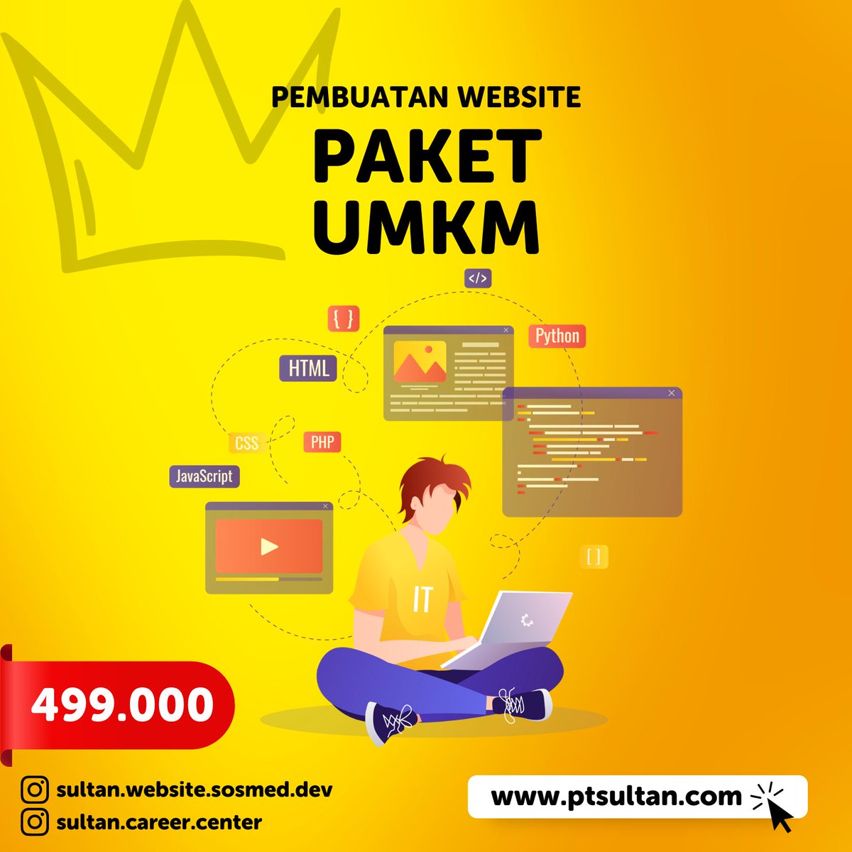 ptsultancom's tweet photo. Jasa Pembuatan website dari PT Sultan Digital Indonesia hadir dengan harga yang sangat terjangkau. Desain yang diberikan sangat profesional dan pengerjaan sangat cepat. Berikut adalah pilihan paket pembuatan website. #website #jasapembuatanwebsite https://t.co/iCcjDpmz7Z