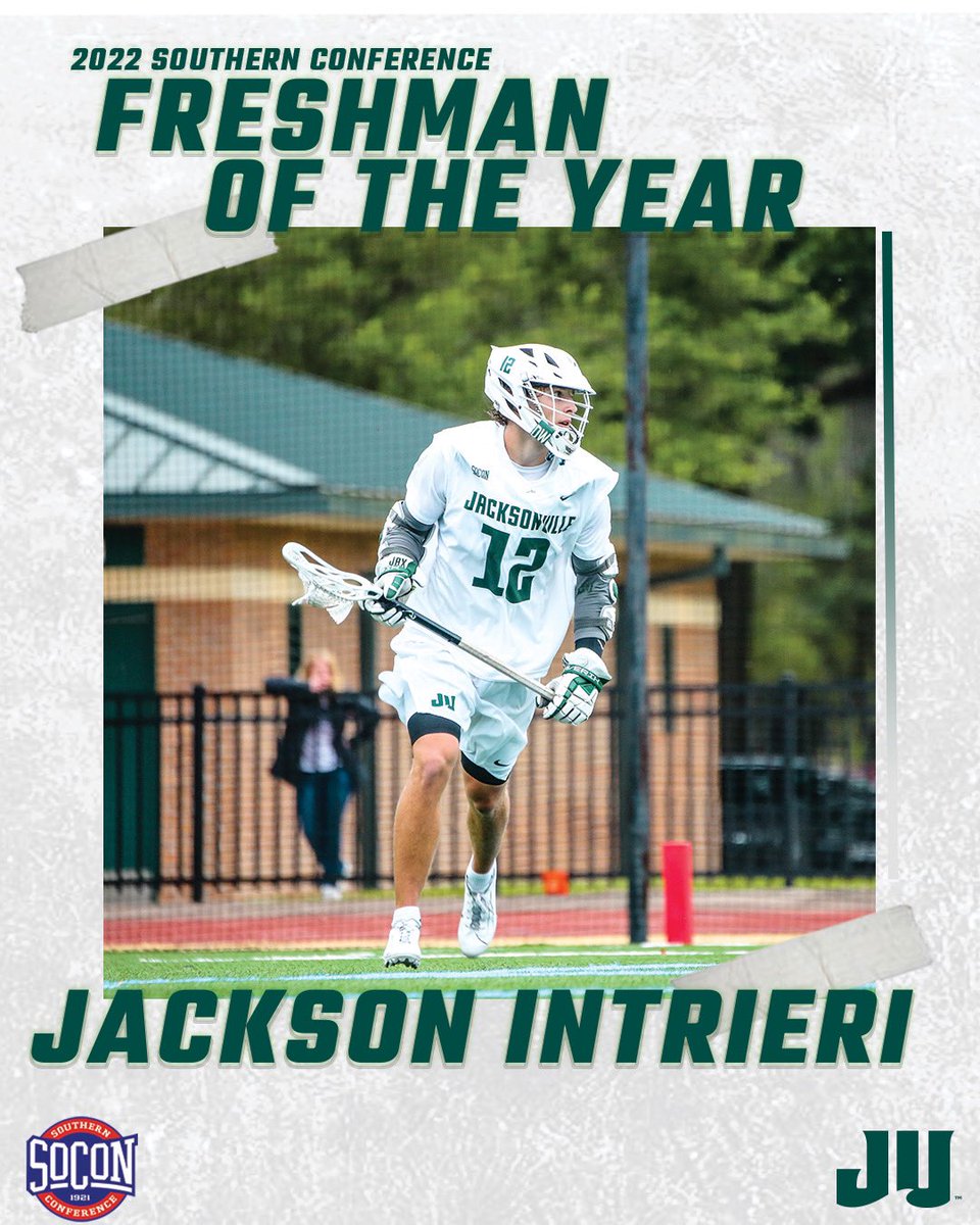 𝙏𝙃𝙀 𝙍𝙊𝙊𝙆.

Congratulations to Jackson Intrieri on being named SoCon Freshman of the Year!

#JUPhinsUp x #WTD88