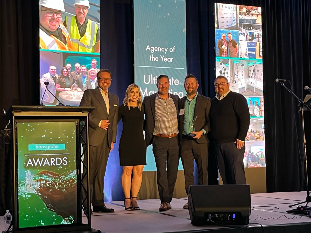 Congratulations to Ultimate Marketing Inc. for being named Agency of the Year at our National Sales Meeting last week. This team had best overall performance in 2021 while creatively and resiliently navigating the Northern California market. #hansgrohe #AXOR