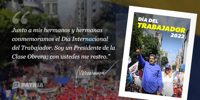 Bono del Día del Trabajador 2022

Inicia la entrega del Bono del Día del Trabajador 2022 enviado por nuestro Presidente !@NicolasMaduro a través de la Plataforma Patria. La entrega tendrá lugar entre los días 3 al 14 de mayo de 2022.