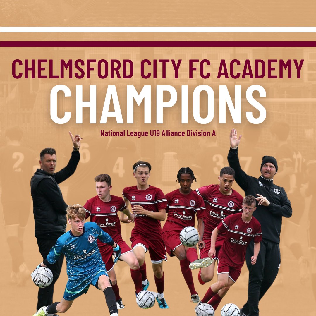 OfficialClarets's tweet photo. 𝒞𝐻𝒜𝑀𝒫𝐼𝒪𝒩𝒮 🏆

We're delighted to announce that @AcademyClarets have been named 2021/22 @nationallgeU19 Division A champions!

A huge congratulations to Mickey Spillane, Elliott Ward and all involved! A great achievement!

#TheFutureIsClaret ⚪️ #CCFC https://t.co/wuF47rHtO6