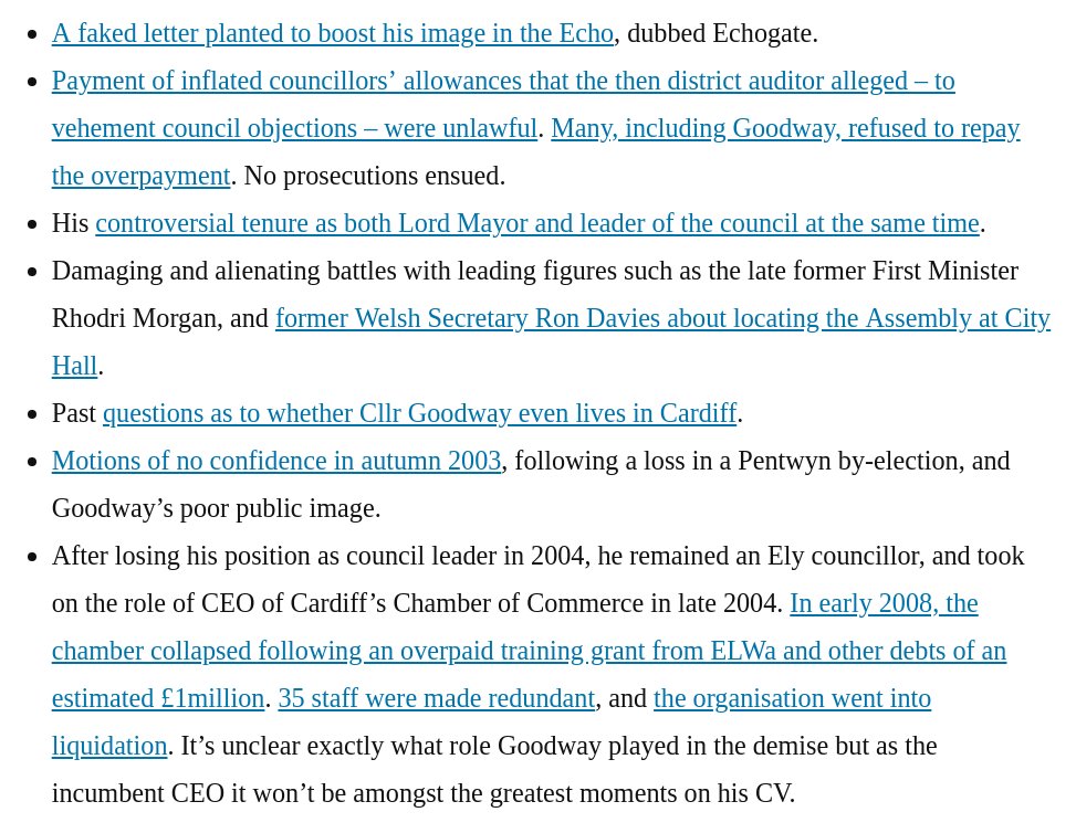 On the Undod blog:
Russell Goodway is a highly recognisable and notable figure, the erstwhile leader of Cardiff Council before they fell from power in 2004. His backstory also goes some way to explaining the local politics of Cardiff today.