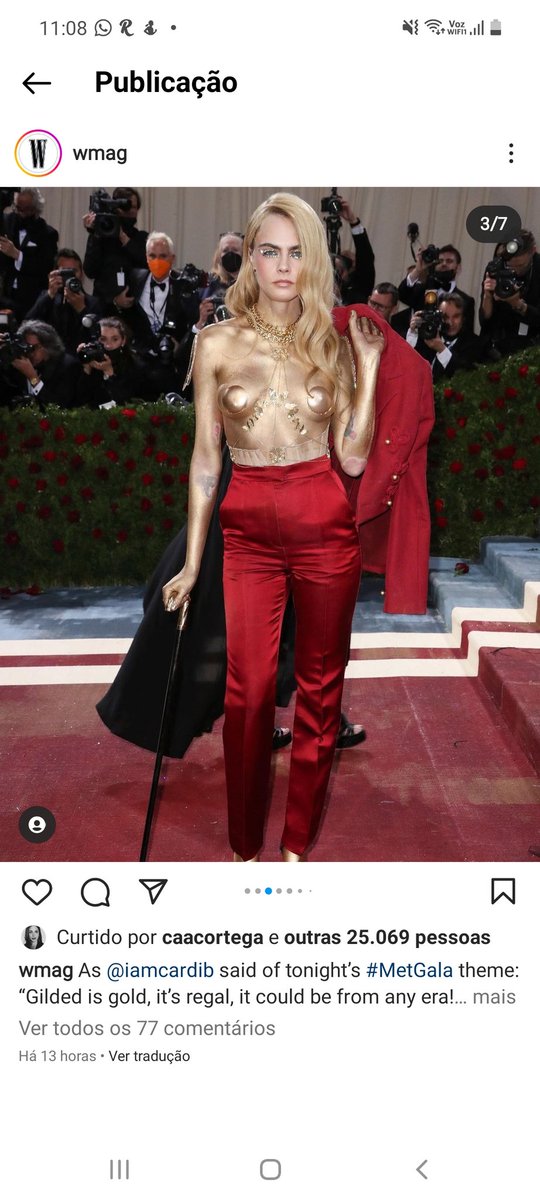 analuhgarritano's tweet photo. Descrição da Imagem: Cara é uma mulher branca, loira, cabelo liso e magra. Ela usa um terno vermelho e sem camisa com itens dourados escondendo seus mamilos. Na sua mão está a bengala.
#Moda #ModaInclusiva #CripFace #METGala #MET #SecXIX #historyOfFashion #HistóriaDaModa https://t.co/3YcrI5t6e5
